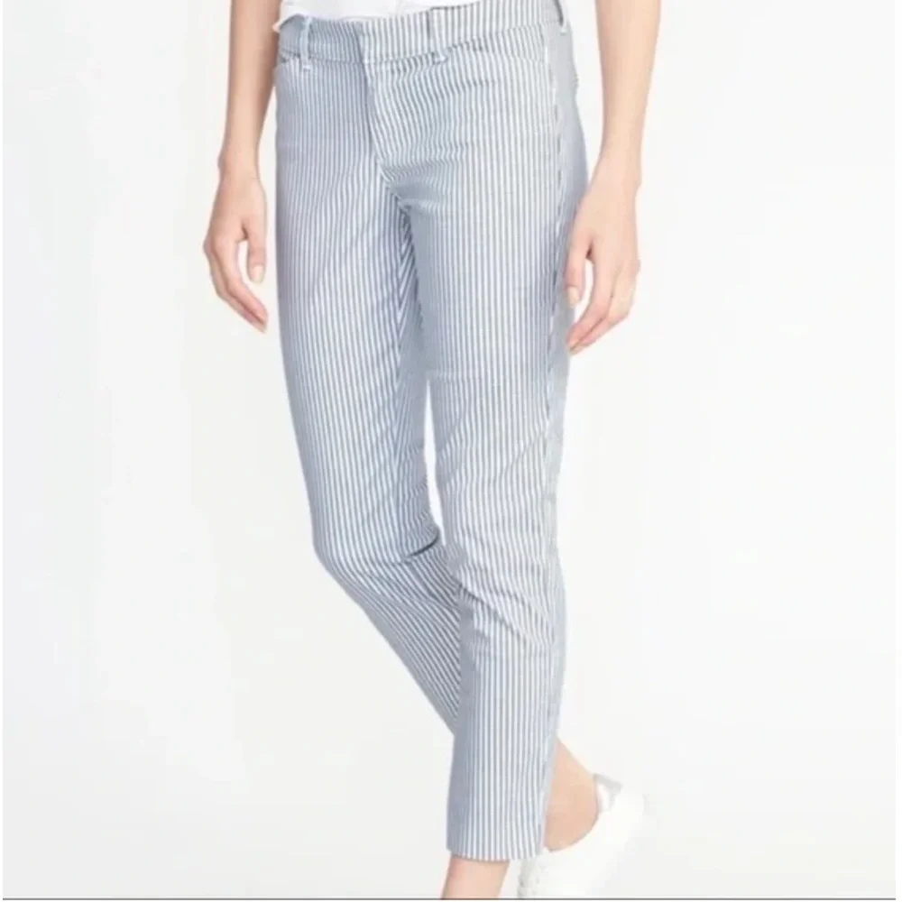 TOMMY HILFIGER white ankle pants with and white stripes size 10 - Picture 2 of 14
